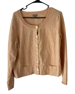 J. Jill Women's Size Large Light‎ Orange Button Cardigan Sweater thumbnail 1