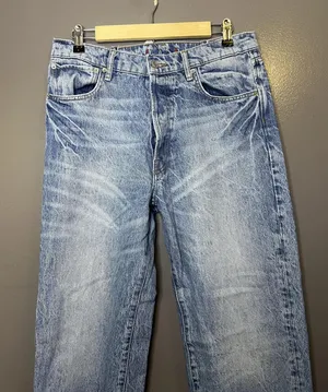 Zara Jeans Womens 6 Blue Acid Wash High Rise Relaxed Straight Button Fly Denim thumbnail 1