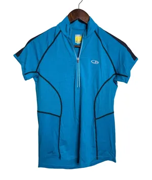 Icebreaker GT 150 Ultralite Merino Wool Half Zip Cycling Top Women’s M Blue thumbnail 1