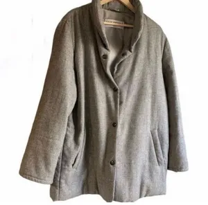 Hauber Wool/Angora Blend Coat Large Gray thumbnail 1