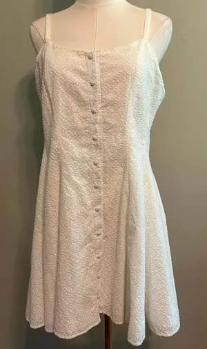 Chelsea & Violet White Embroidered Dress NWT 100% Cotton SZ L Embroidered LWD thumbnail 1