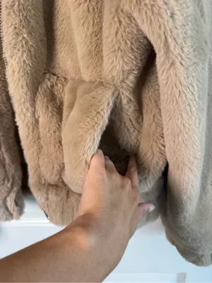 4SI3NNA Plush Faux Fur Jacket - Beige thumbnail 4