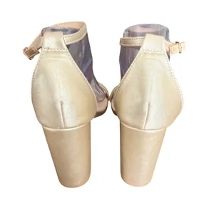 Lulus‎ Taylor Champagne Gold Metallic Ankle Strap Block Heel Sandals Womens 10 thumbnail 5