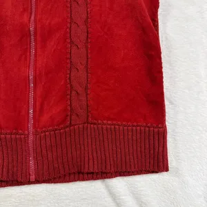 VTG Designers Studio M Suede Leather Knit Vest Red Boho Western Rustic Holiday thumbnail 7