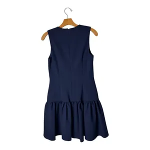 Black Halo Dress Women‎ 0 Navy Blue Sleeveless Marlee Flounce Hem A Line Mini thumbnail 3