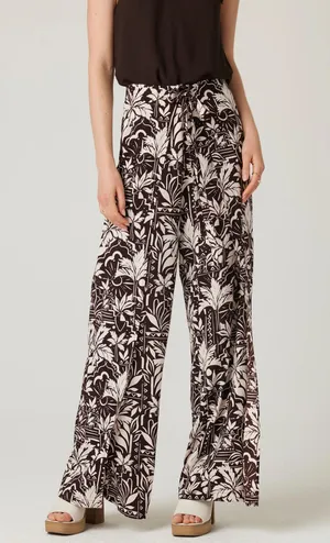NWT Bila 77 Cabana Mink Flora Brown High Rise Wide Leg Pants thumbnail 1
