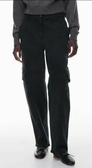 Wilfred Free Aritzia Women's Cargo Black Denim‎ Straight Leg Pants Size 6 thumbnail 1