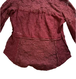 NWT Free People Burgundy Lace Long Sleeve Top M thumbnail 15