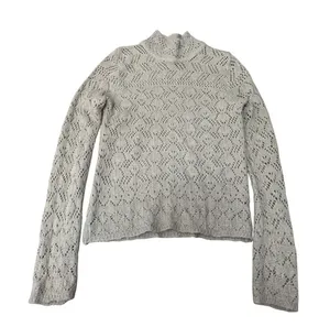 Ralph Lauren Vintage Beige Crochet Knit Mock Neck Sweater‎ Small Cottagecore Y2k thumbnail 1