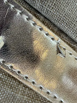 White House Black Market Beige Linen Shoulder Bag with Silver Trim thumbnail 10