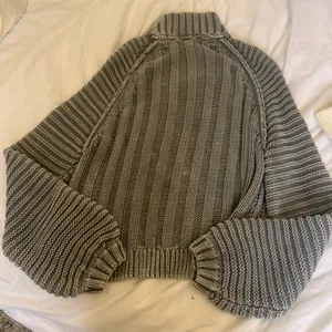 Free People Charcoal Cable Knit Turtleneck Sweater thumbnail 2