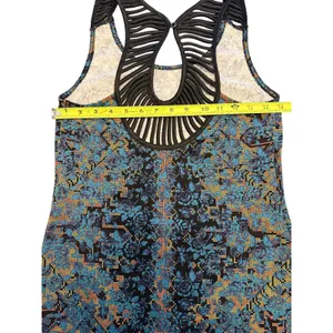 Free People Tapestry Digital Damsel Bodycon Mini Dress Women’s Size S Neon Glow thumbnail 9