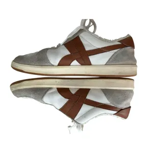 Tory‎ Burch Hank Court Sneakers Women Size 8.5 Brown Cream Lace Up Logo #S103-1 thumbnail 1
