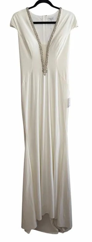 Lulus True Love Story White Embellished Cap Sleeve Mermaid Maxi Dress Size 8‎ thumbnail 1
