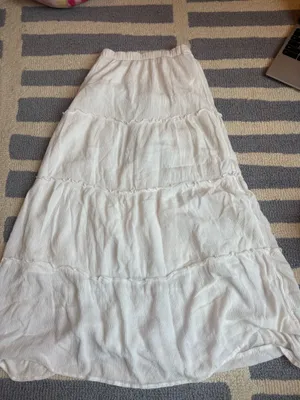 White Hollister Maxi Skirt Tiered thumbnail 1