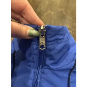 Vintage Nike The Athletic Dept‎ Womens Blue Jacket XL Black Embroidered ~Swoosh thumbnail 5