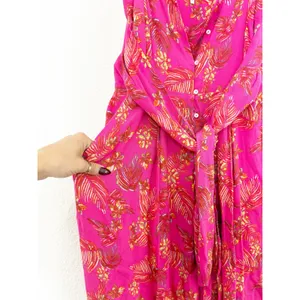 Free People Hot Tropics Jumpsuit Size 4 Pink Floral Cropped Wide Leg Boho thumbnail 9