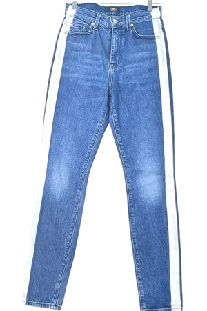 7 For All Mankind Skinny‎ Jeans Womens 25 The High Waist Side Stripe Taped Leg thumbnail 1