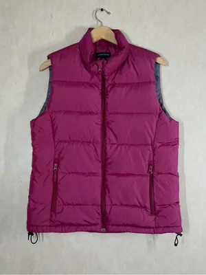 Lands’ End Women’s Down Puffer Quilted Vest Full Zip in Pink M thumbnail 1