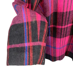 Vintage Private Eye Plaid Blazer Small Wool Blend Pink Black Oversized Retro‎ thumbnail 6