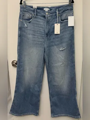 NWT Good American Good Skate Wide Cropped Jeans | High Rise Wide Leg Denim thumbnail 6