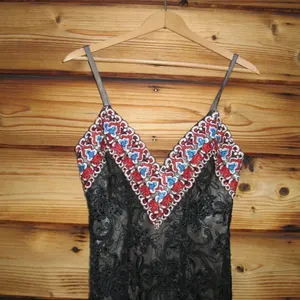 NWT Jovani Black Lace Embroidered Beaded Gown thumbnail 5