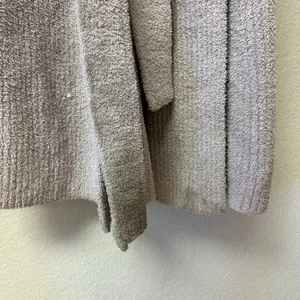Barefoot Dreams CozyChic Ribbed Hooded Robe Gray Size 2 thumbnail 4