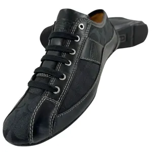 Coach Suee Black Monogram Canvas/Leather Lace-up Comfort Sneakers Size 6.5 thumbnail 9