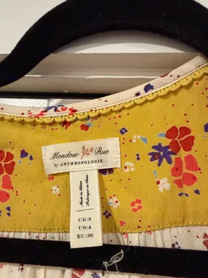 Meadow Rue by Anthropologie Floral Wrap Blouse - White and‎ Yellow 4 thumbnail 3