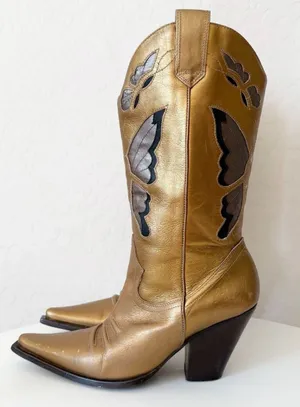 DIBA bronze butterfly cowgirl boots thumbnail 1
