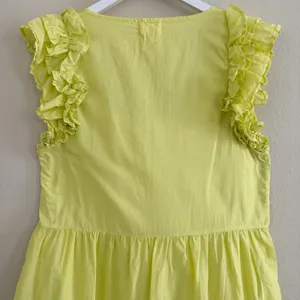 Nation LTD Luella Tiered Mini Dress in Tennis Ball Pima Cotton Pockets Sz Medium thumbnail 9