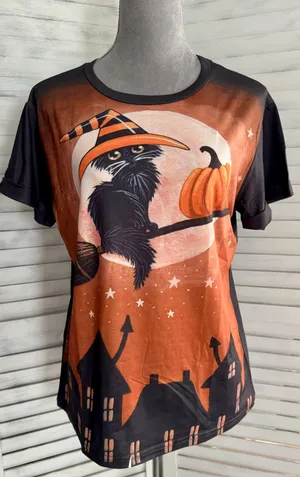 Halloween Shirt, Large Orange thumbnail 1
