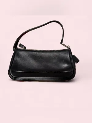 Vintage Coach Black Leather Shoulder Bag thumbnail 2