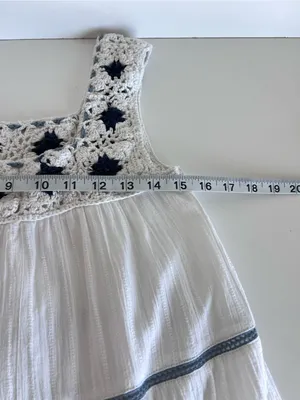 Lucky Brand Crochet Tiered Swing Sundress Prairie Dress Cottagecore thumbnail 6