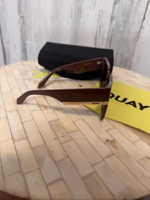 Quay Australia Notorious Oversized Square Sunglasses Chocolate Brown Gold thumbnail 7