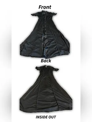 Vintage 1990'S All That Jazz Black Velvet & White Embroidered Collar Dress (6/8) thumbnail 10