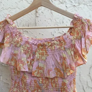 Astr floral print ruffle off- shoulder mini dress smocked bodice size M thumbnail 9