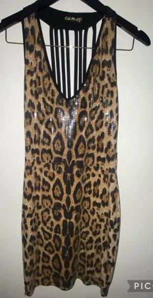 Leopard Print Bodycon Dress Brown thumbnail 1