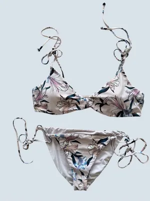 O'Neill Cream Bikini Set with Pastel Pink and Blue Floral Print thumbnail 1