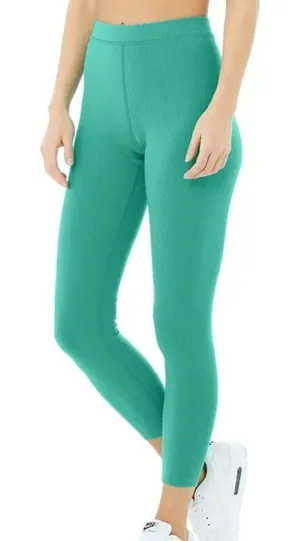 Alo Yoga Blissful Ribbed High Waist Legging Ocean Mist 7/8 thumbnail 1