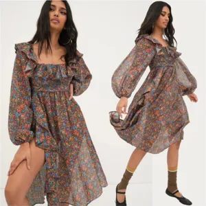 For Love &‎ Lemons Brittany Floral Print Long Sleeve Midi Dress S. $266 thumbnail 4