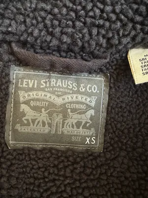 Levi's Original Denim Black Trucker Sherpa Jacket XS thumbnail 4