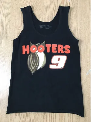 B43-1 Hooters Girl Worn Vintage Hooters Girl Uniform Tank #9 Chase Elliott XS thumbnail 1