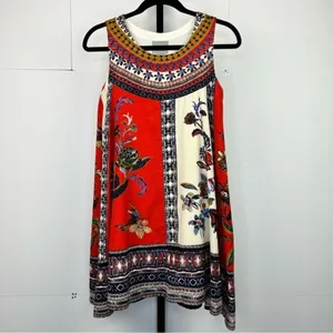 Maeve Anthropologie Cirque Swing Dress XS Petite Multicolor Floral Artsy Boho thumbnail 2