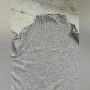 American Eagle Outfitters Taupe Ribbed Mock Neck Long Sleeve Top thumbnail 3