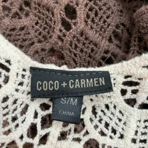 Coco‎ + Carmen Crochet Lace Tank Top Womens S/M Brown Ombre Boho Excellent thumbnail 4