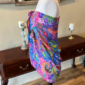 Beach Coverup Wrap Swim New Womens XS S M L Sarong Colorful thumbnail 9