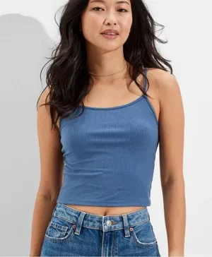 American Eagle Blue Ribbed Tank Top thumbnail 1