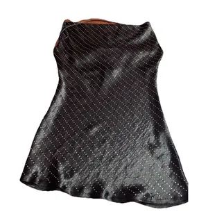 Zara Satin Black Studded Slip Cowl Neck Dress Mini Open Back thumbnail 1