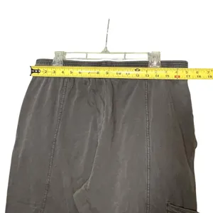 Out From Under Pants Women's L Gray Cargo Crop Drawstring Twill Pockets Relaxed thumbnail 8